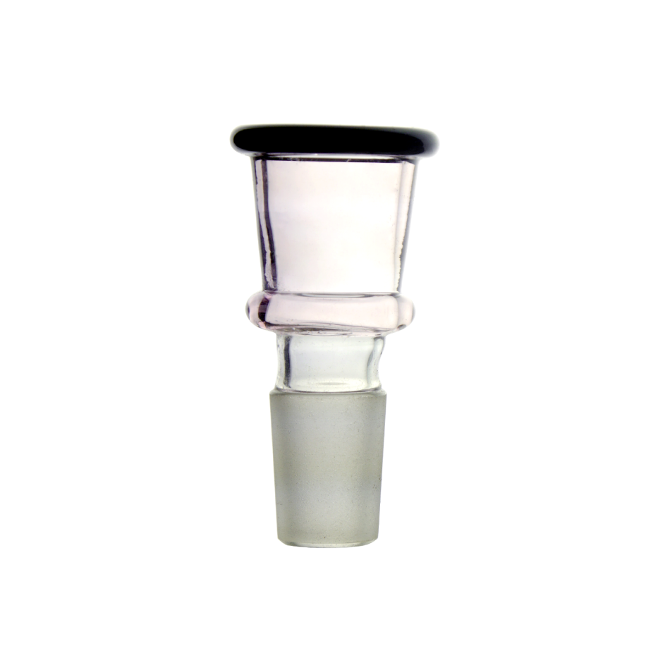 Glaskopf mit konisch, Blau Kante | Schliff: 18,8mm 7cm