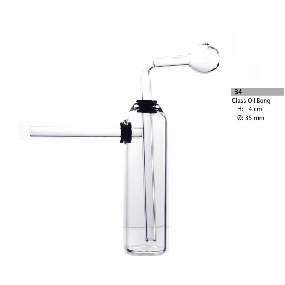 Glas-Ölbong | H: 14 cm. Ø 35 mm