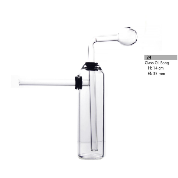 Glas-Ölbong | H: 14 cm. Ø 35 mm