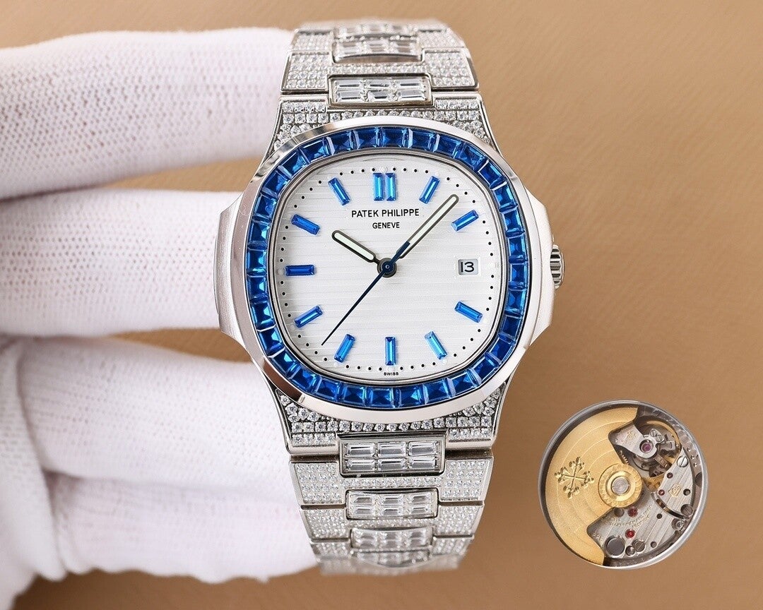 Patek philippe geneve azul moissanita baggete