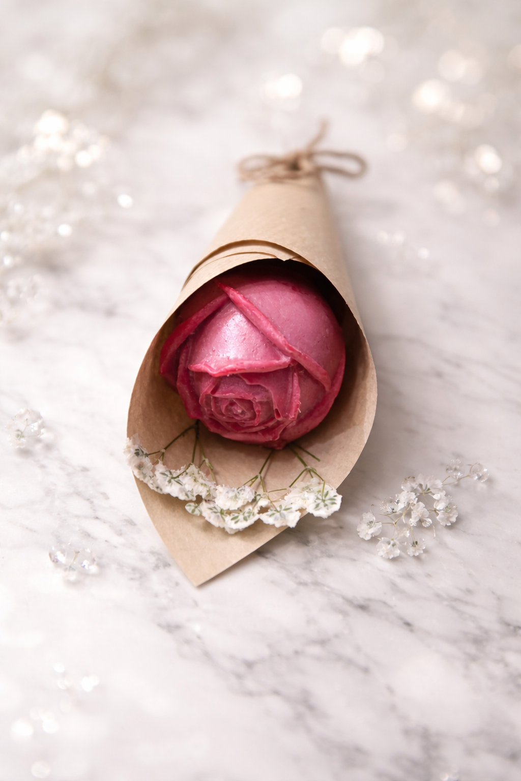 Cône rose (fleurs à fondre)