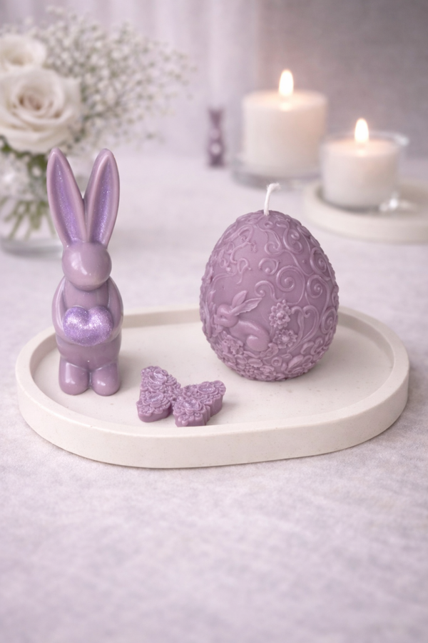 Collection pâques - ensemble bougies et plateau