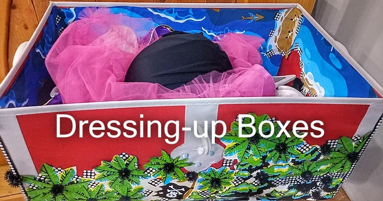 Combe Martin Museum Dressing Up Boxes  - Colourful clothes for kids