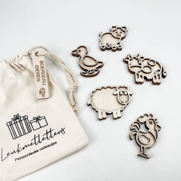 Leukmetletters - Vulvorm Mini Set | Boerderijdieren