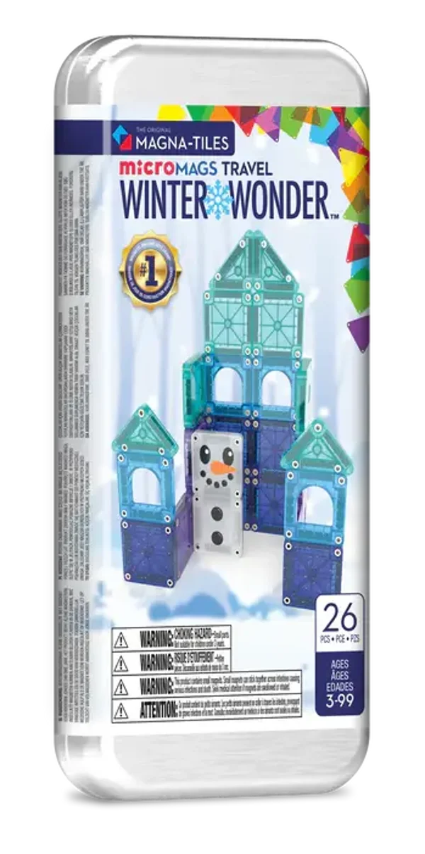 MAGNA-TILES | MicroMAGS | Travel Set | Winter Wonder | 26 Stuks
