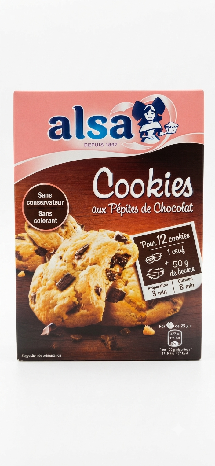 Alsa préparation Cookie au pépite de chocolat