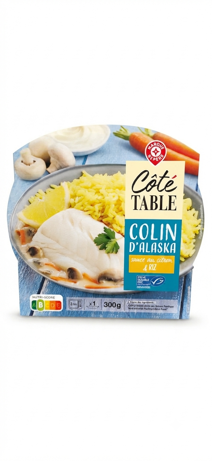 Colin d'Alaska, sauce au citron et riz 300g