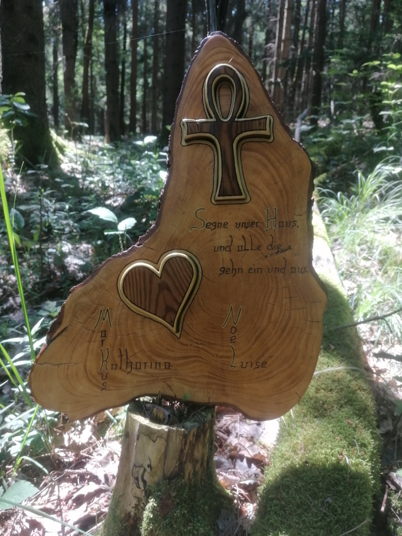 Eingangsschild Baumscheibe Unikat