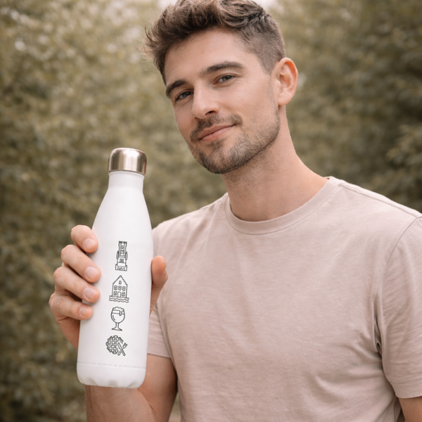 White Stainless Steel Water Bottle – 17 oz (483 ml)