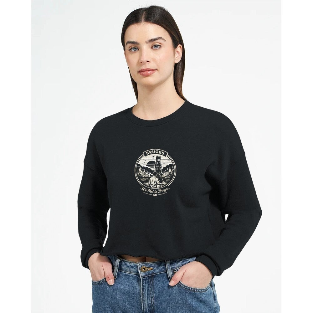 Women’s Cropped Sweatshirt | Bella+Canvas 7503 – Black