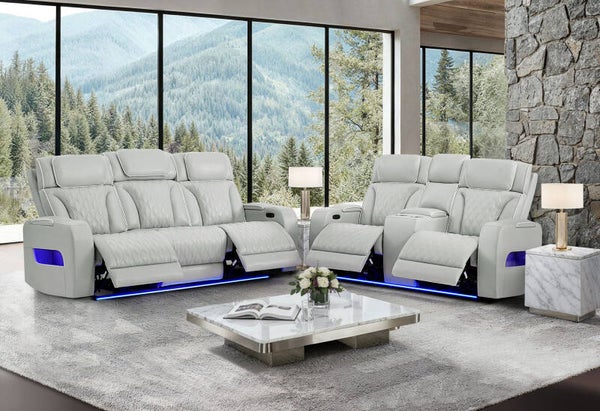 U6026 BLANCHE WHITE RIGHT SIDE FACING SECTIONAL WITH LED AND SPEAKER