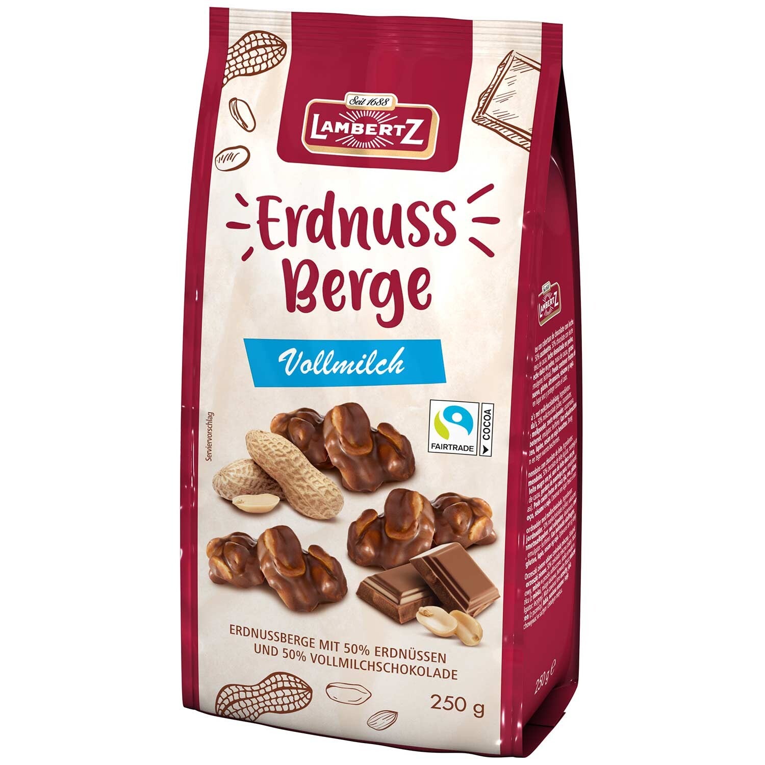 Lambertz | Erdnuss | Berge | Pinda | Melkchocolade | 250g