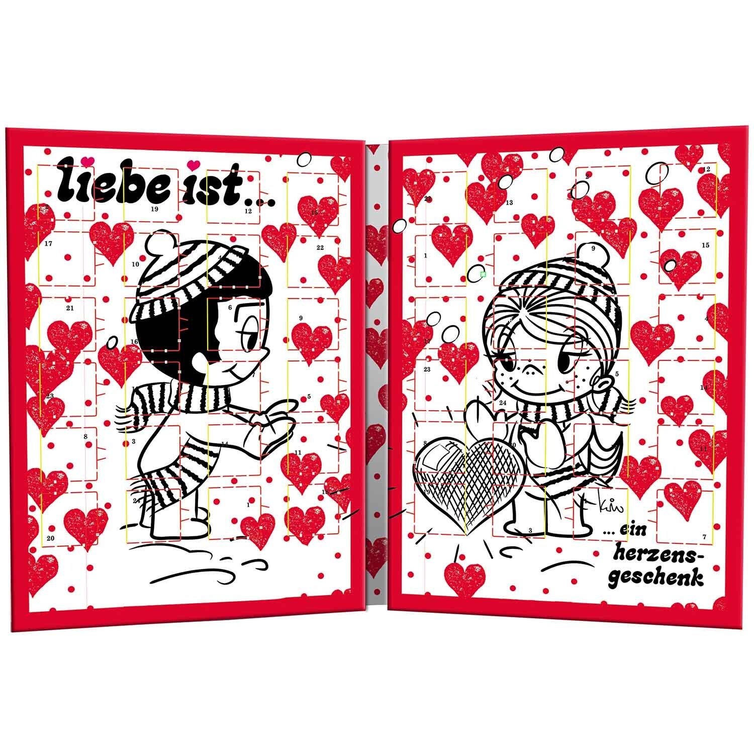 Liebe ist... | Adventskalender | Voor koppels | Melkchocolade | 150g