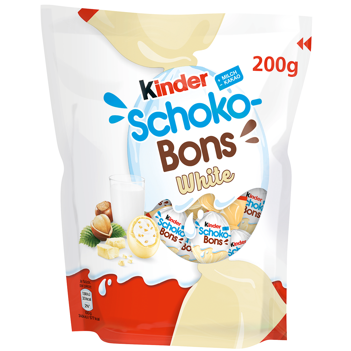 kinder | Schoko-Bons | White | Witte Chocolade | Hazelnoten | 200g