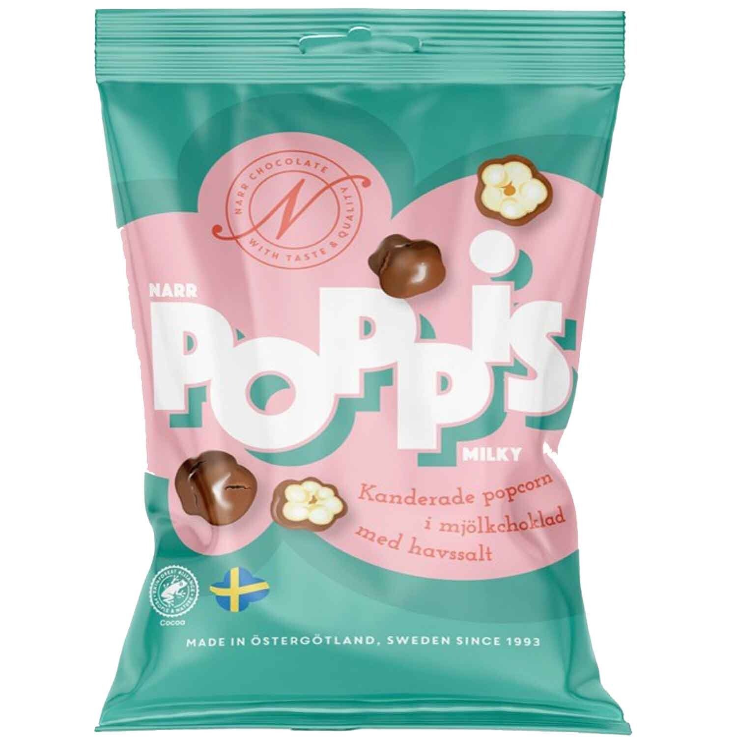 Narr Poppis | Milky | Popcorn | Melkchocolade | 90g