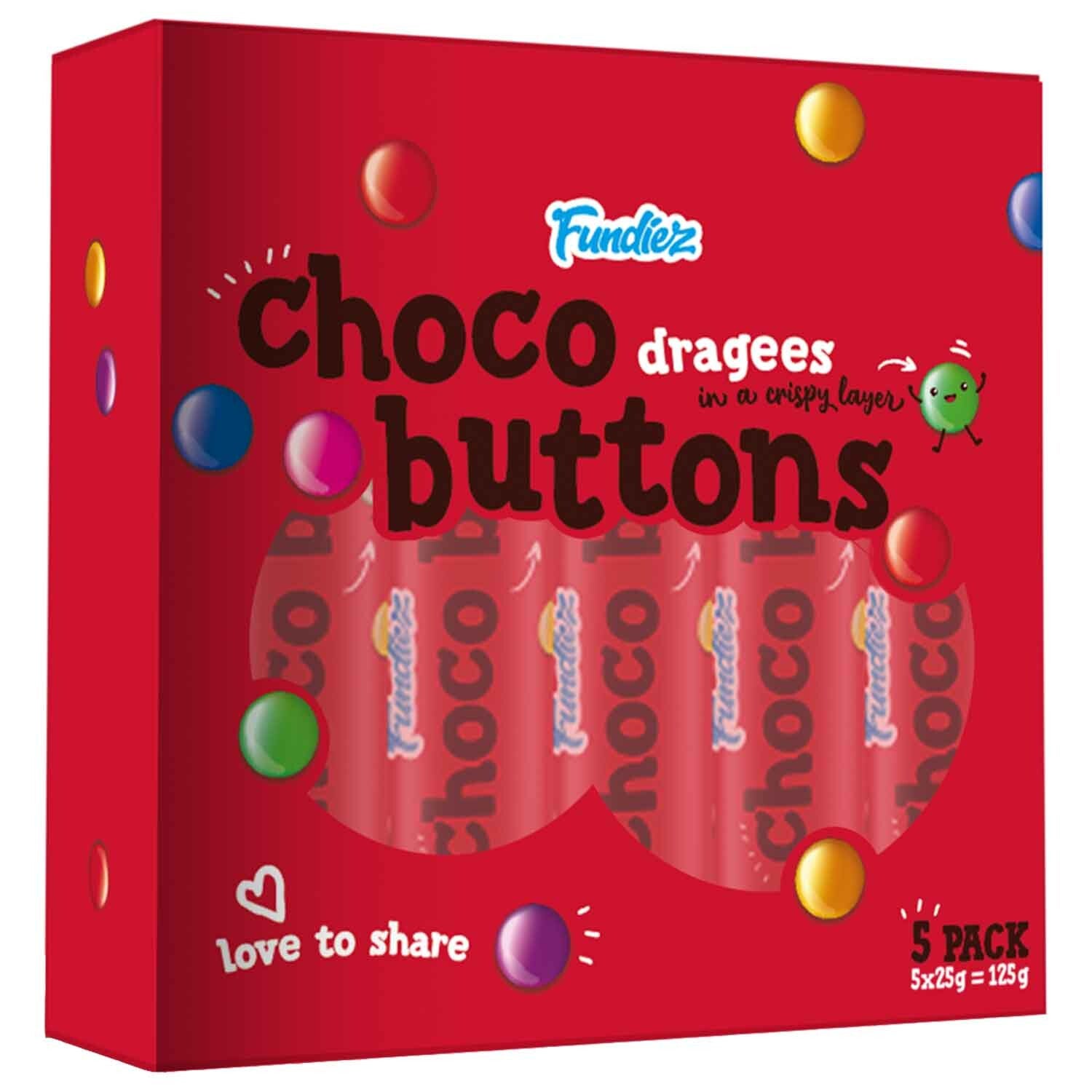 Fundiez | Chocolade | Snoepjes | Dragees | 5x25g | 125g