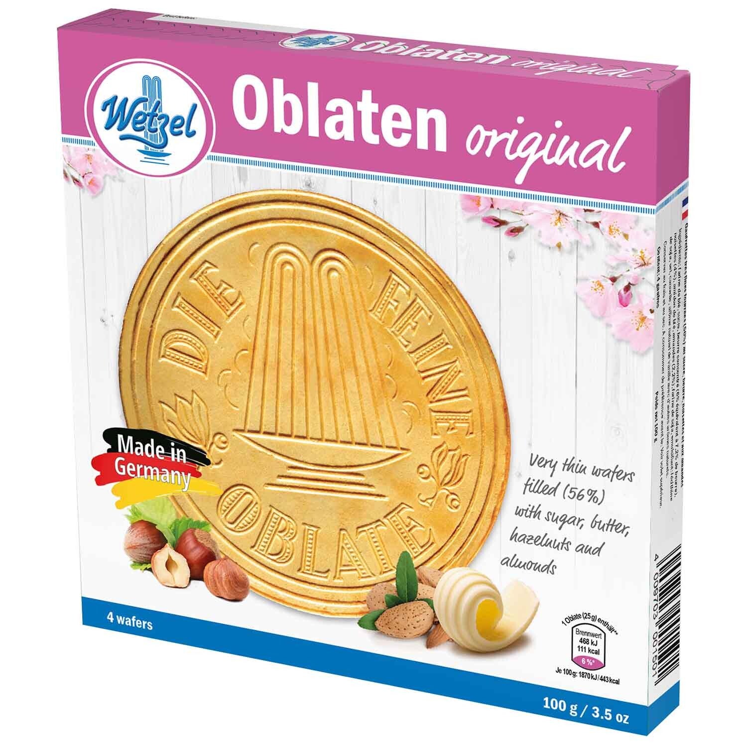 Wetzel | Wafels Oblaten original | Hazelnoot Amandel | 4 st | 100g
