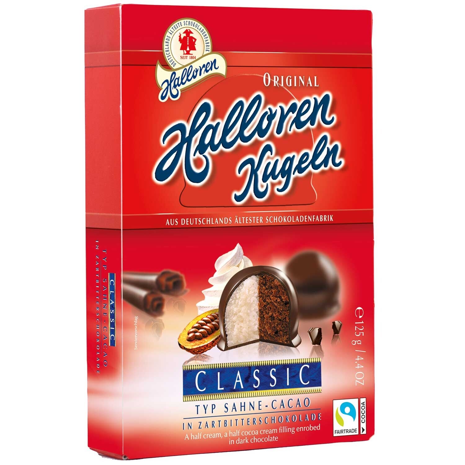 Halloren Ballen Klassiek Crème-Cacao 125g