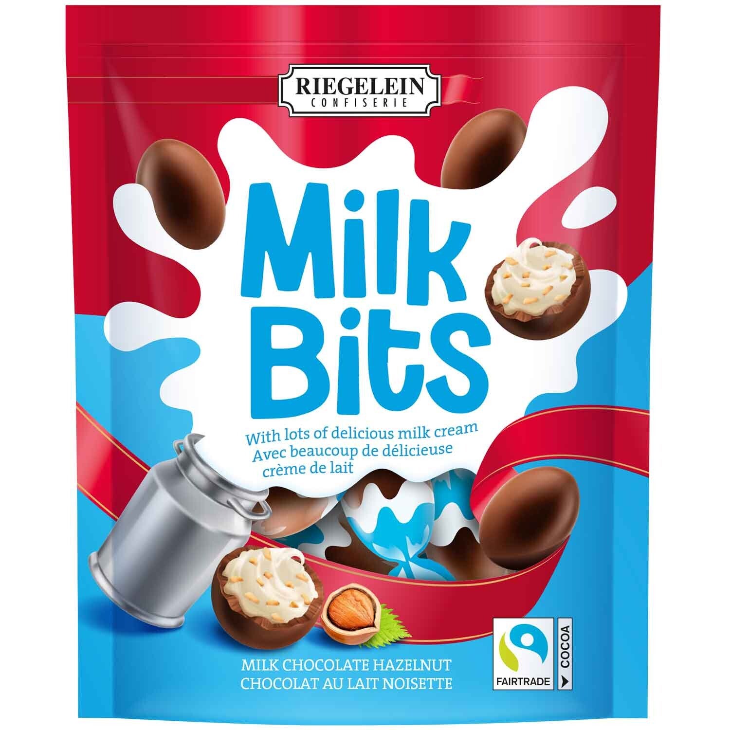 Riegelein | Milk Bits | Melkchocolade | Hazelnoot | 166g