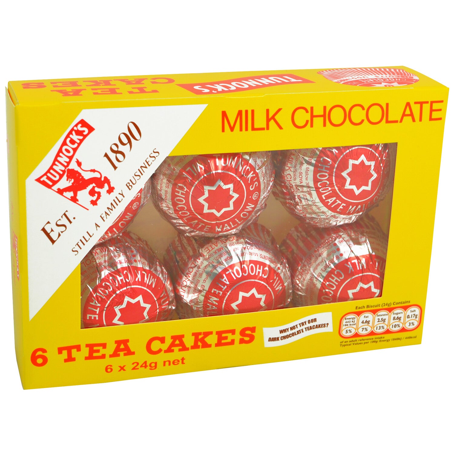 Tunnock's | Melkchocolade Theekoekjes | 6x24g | Vegan | 144g