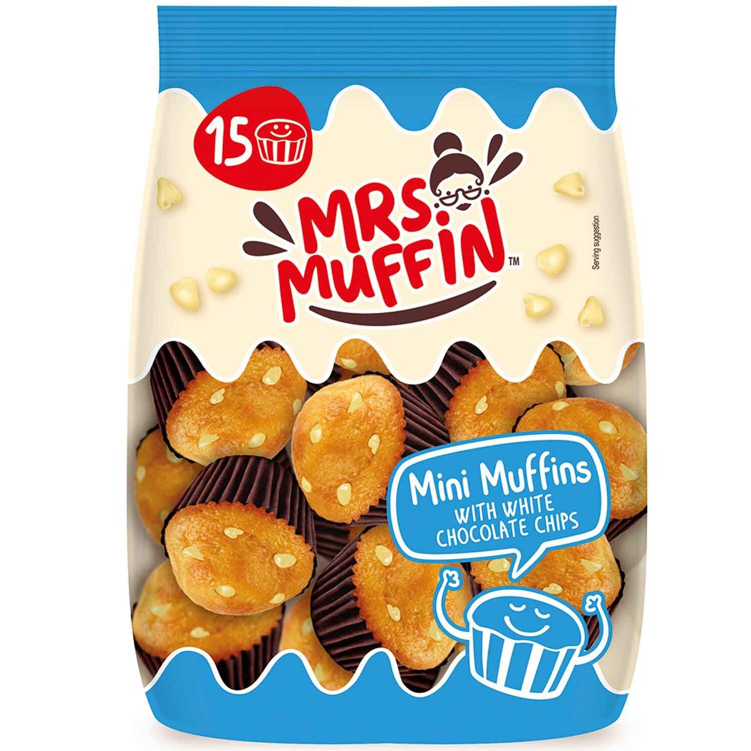 Mrs. Muffin | Mini Muffins met Wite Chocolade | 15 st | 225g
