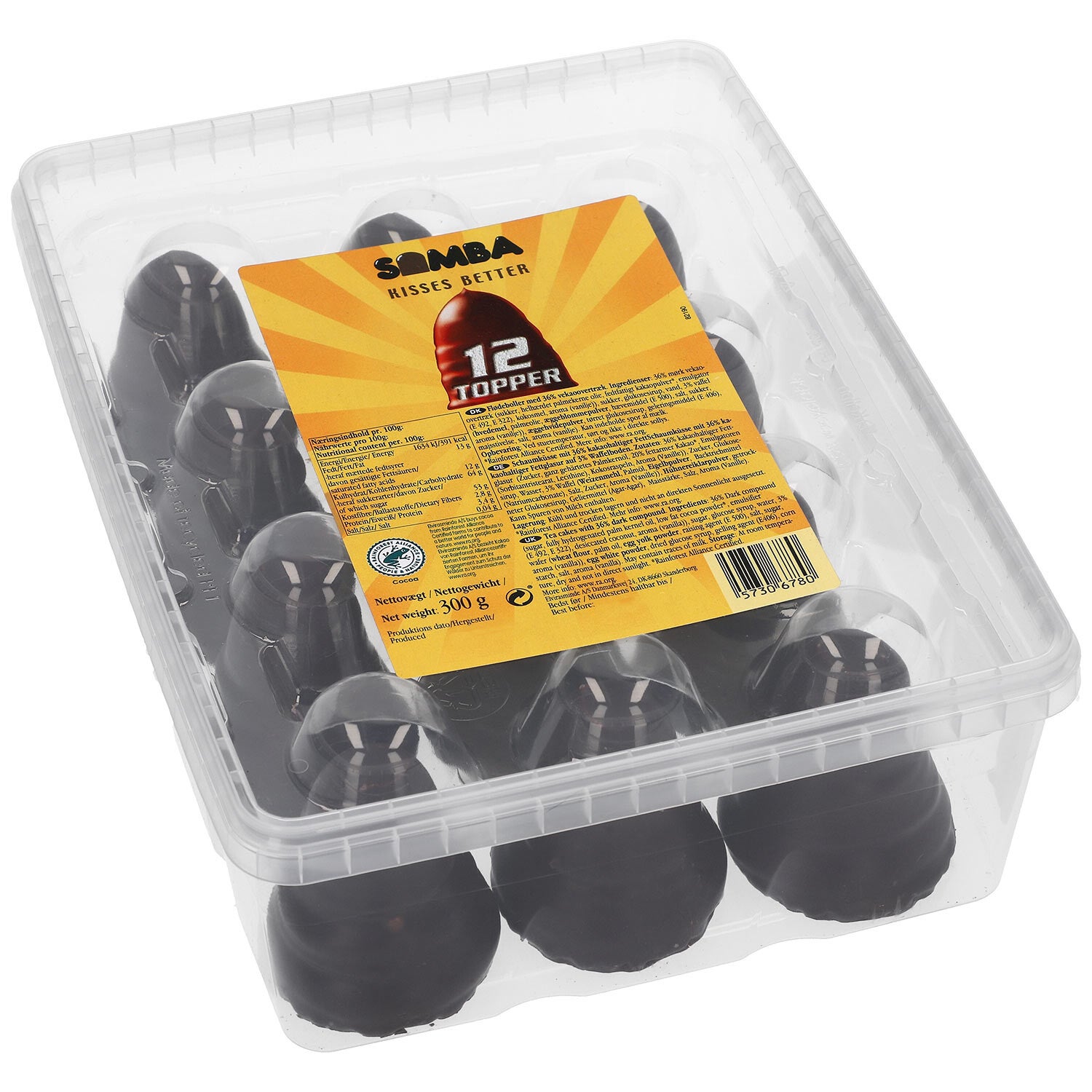 Samba | Schuimkussen | Negerzoen | Vanillesmaak | 12 st | 300g