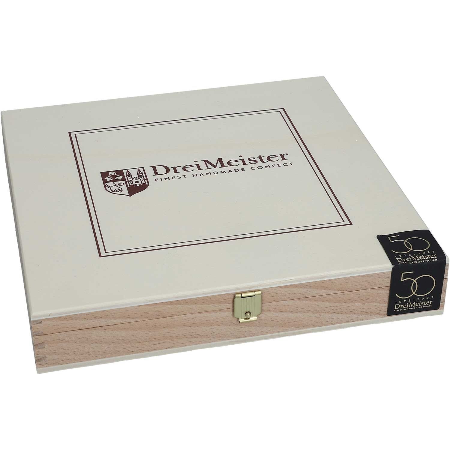 DreiMeister Grote houten doos met bonbons & truffelmix 430g