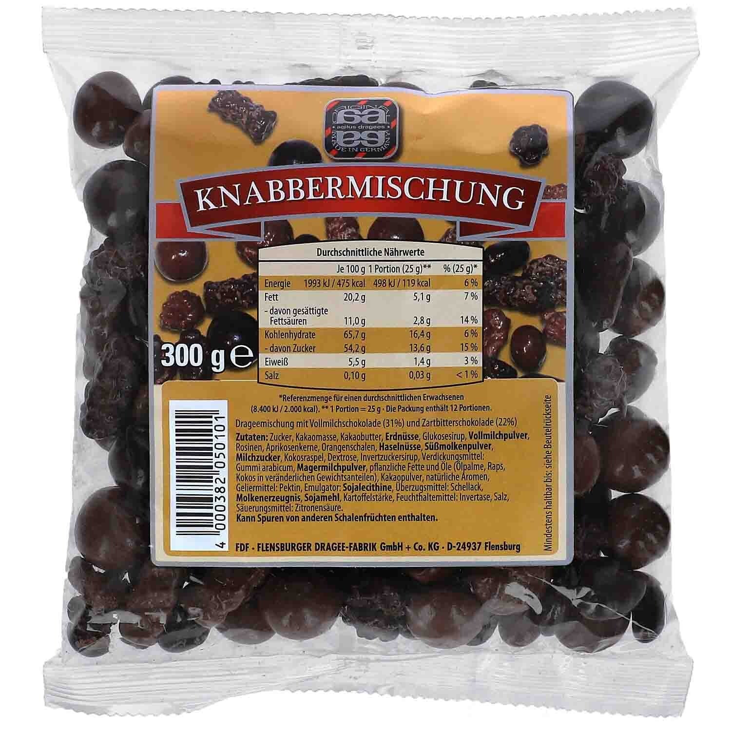 agilus | Knabbermischung | Snackmix | Pure en melkchocolade | 300g
