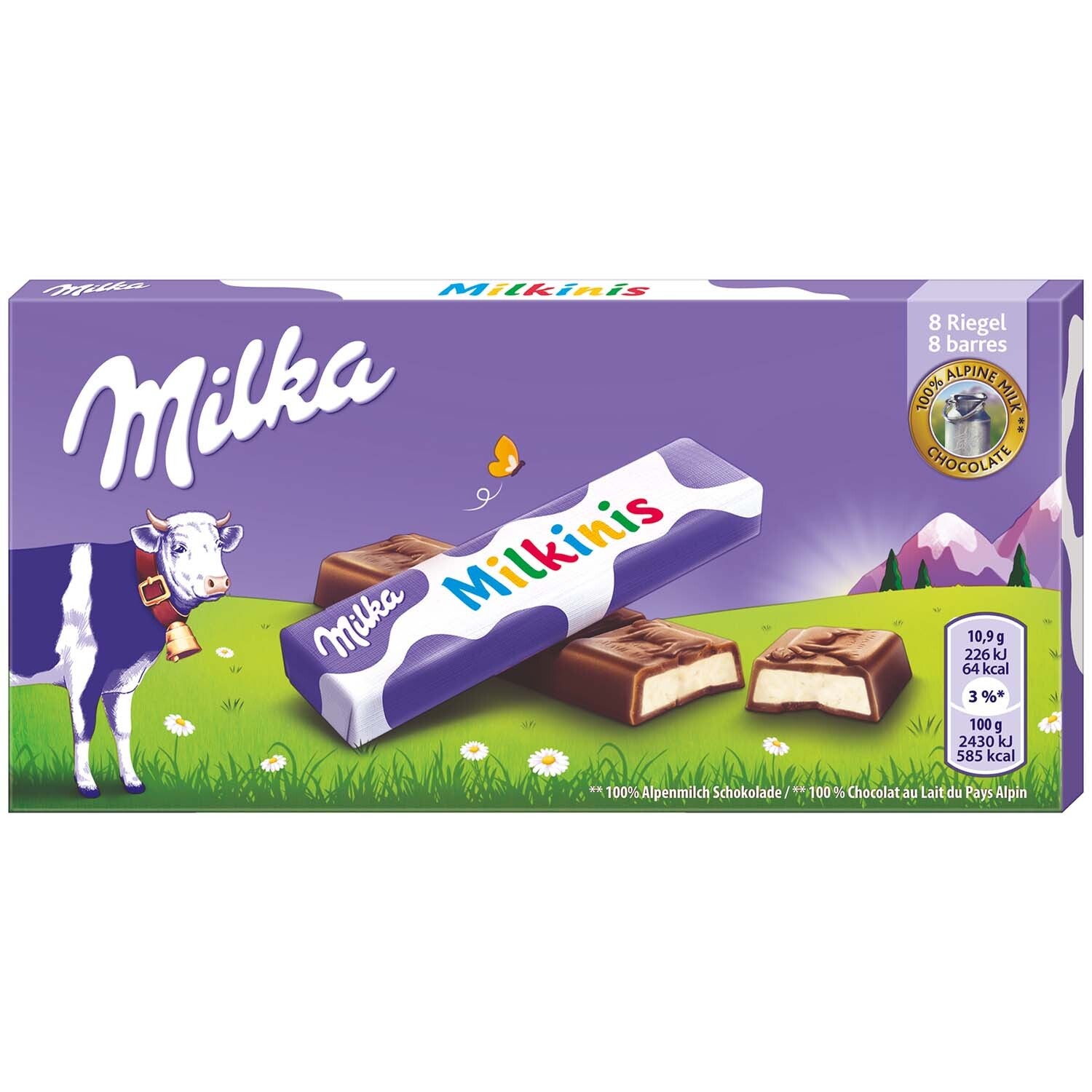 Milka | Milkinis | 8 stuks | Alpenmelkchocolade | 87,5g