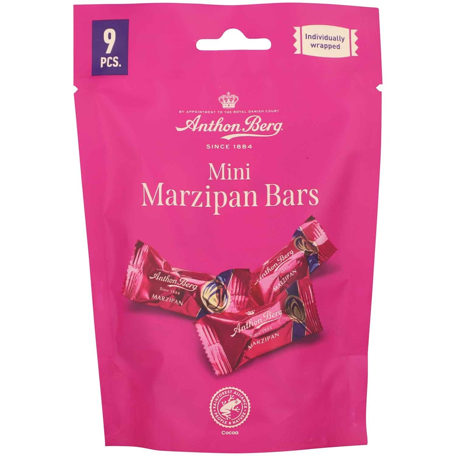 Anthon Berg | Mini Marzipan Bars | 9 stuks | Pure chocolade | 110g