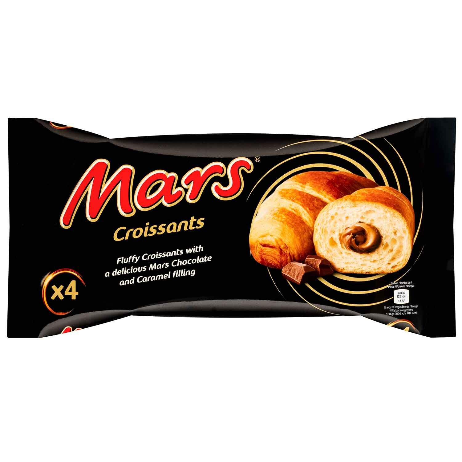 Mars | Croissants | Chocolade-Karamelvulling | 4x48g | 192g