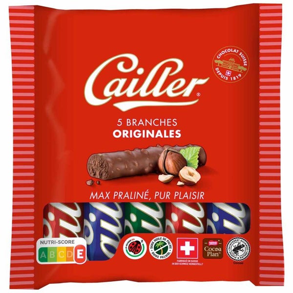 Cailler | 5x Branches Originales | Melkchocolade | Hazelnoot | 115g
