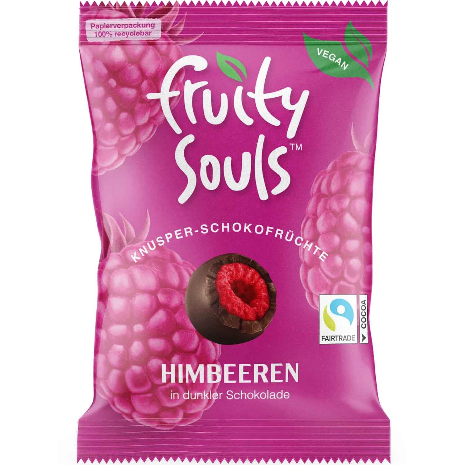 FruitySouls chocoladevruchten frambozen vegan 80g