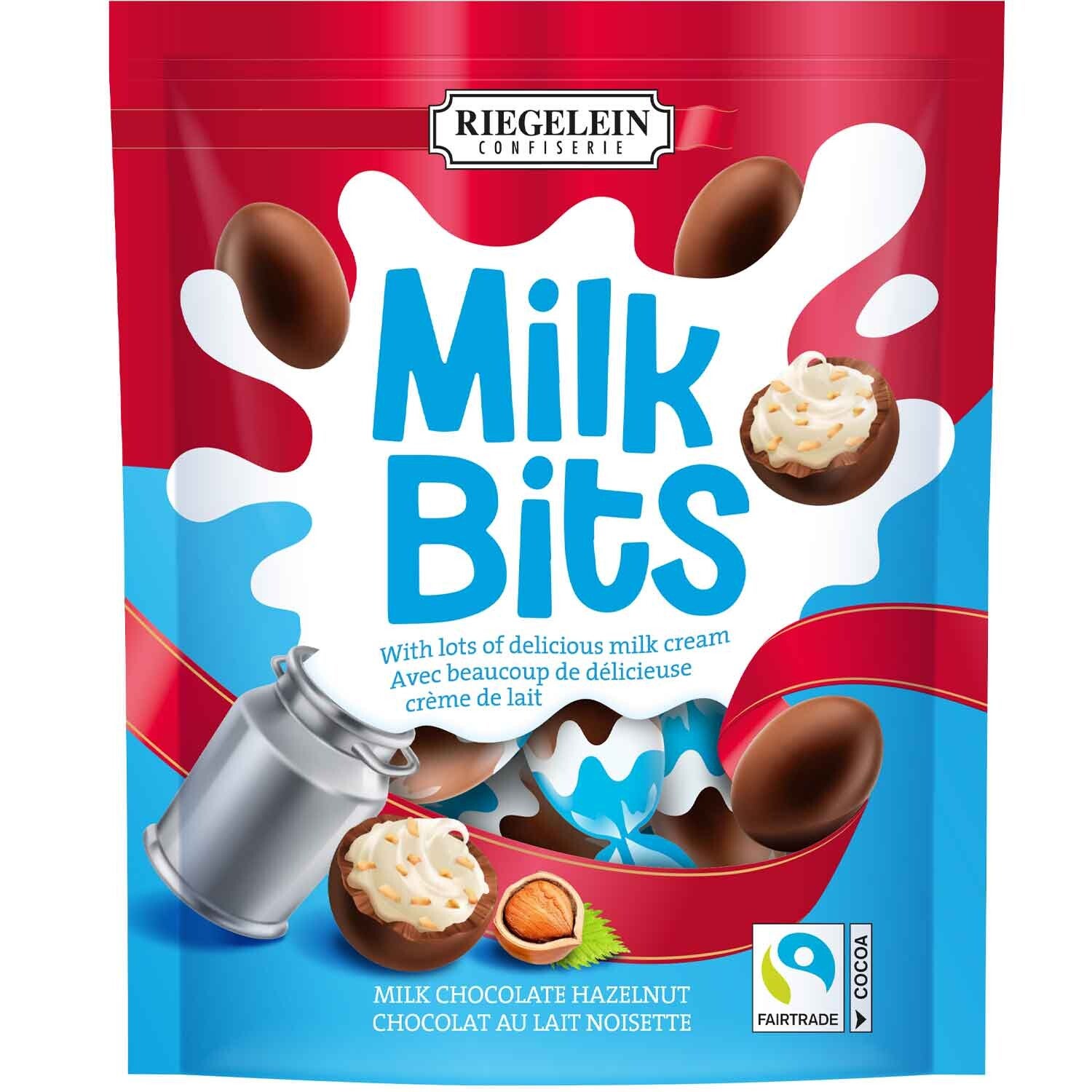 Riegelein | Milk Bits | Melkchocolade | Hazelnoot | 185g