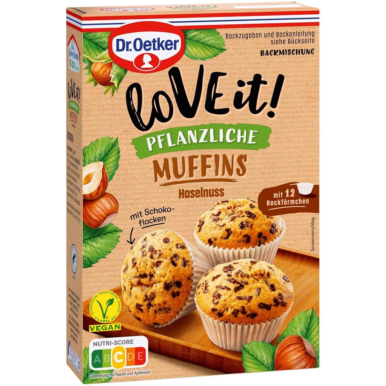 dr. Oetker | Bakmix | I Love It! | Vegan | Hazelnootmuffins | 435g