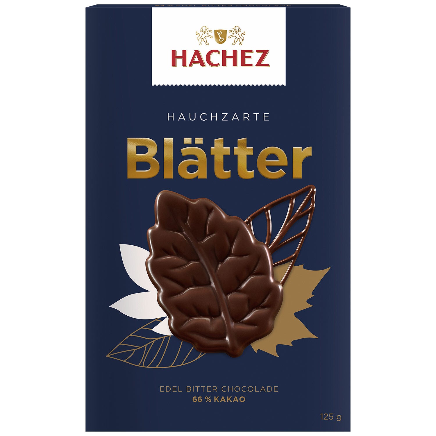 Hachez | Hauchzarte Blätter Edel Bitter | 66% Cacao | 125g
