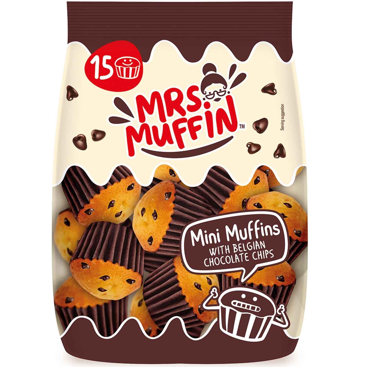 Mrs. Muffin | Mini Muffins met Belgische Chocoladestukjes | 225g