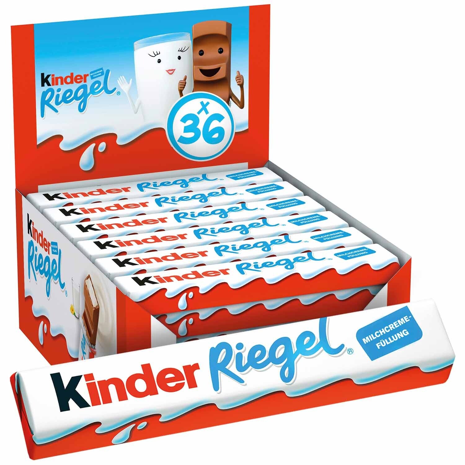 Kinder | Riegel | Melk chocoladerepen |  36 stuks | 756g