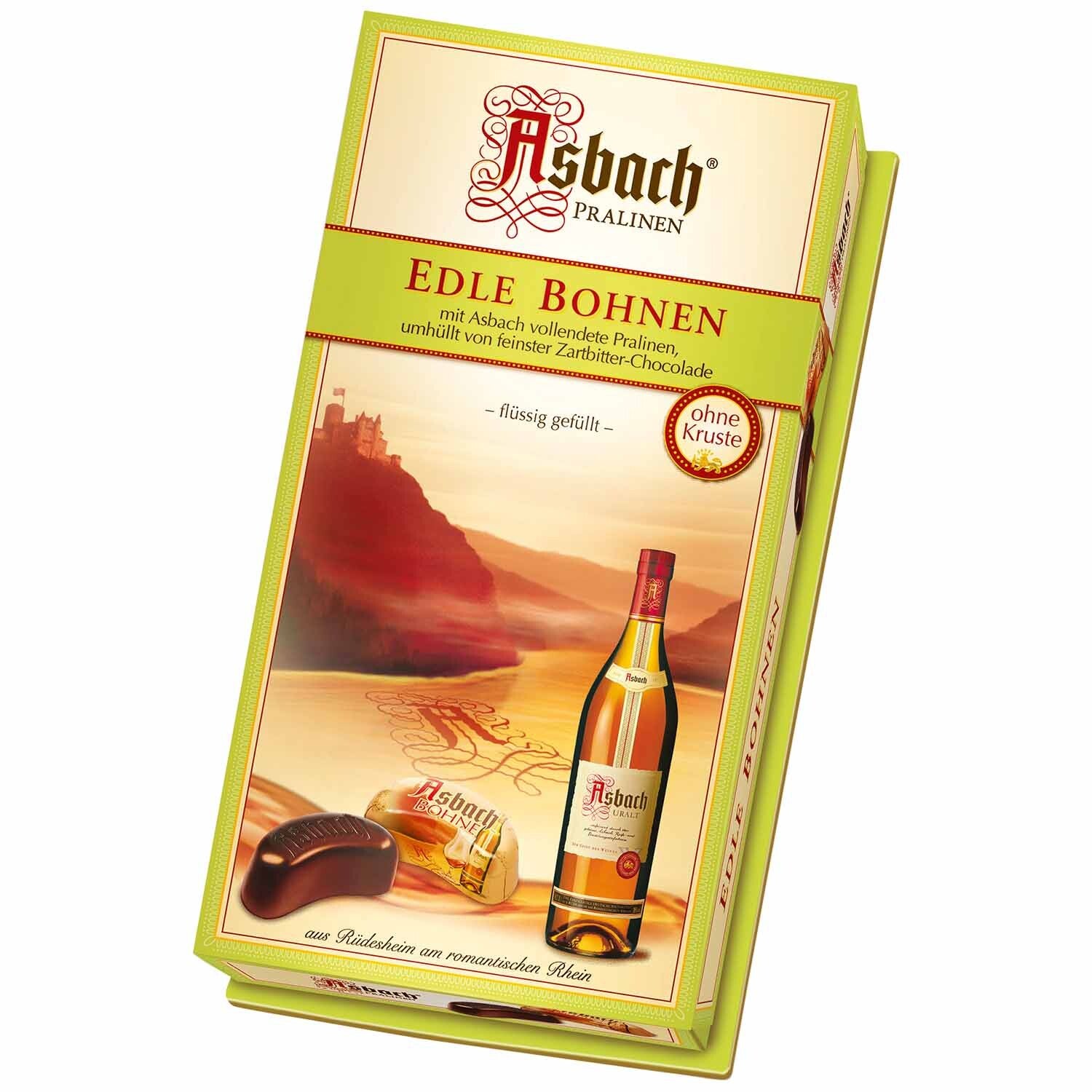Asbach Pralinen 10x flesjes pure chocolade met cognac 100g