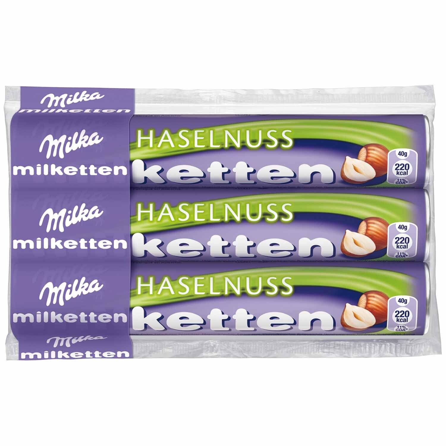 Milka | Milketten | Alpen melkchocolade Hazelnoot | 3 st | 120g