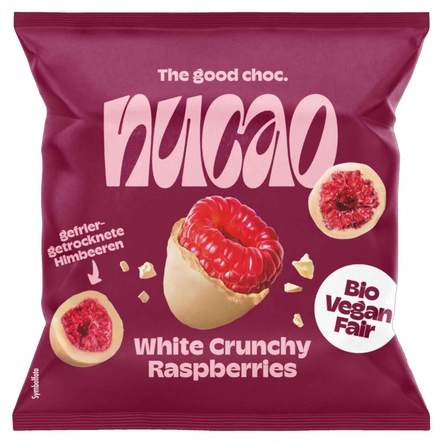 nucao | White Crunchy Raspberries | Vegan | Frambozen | 50g