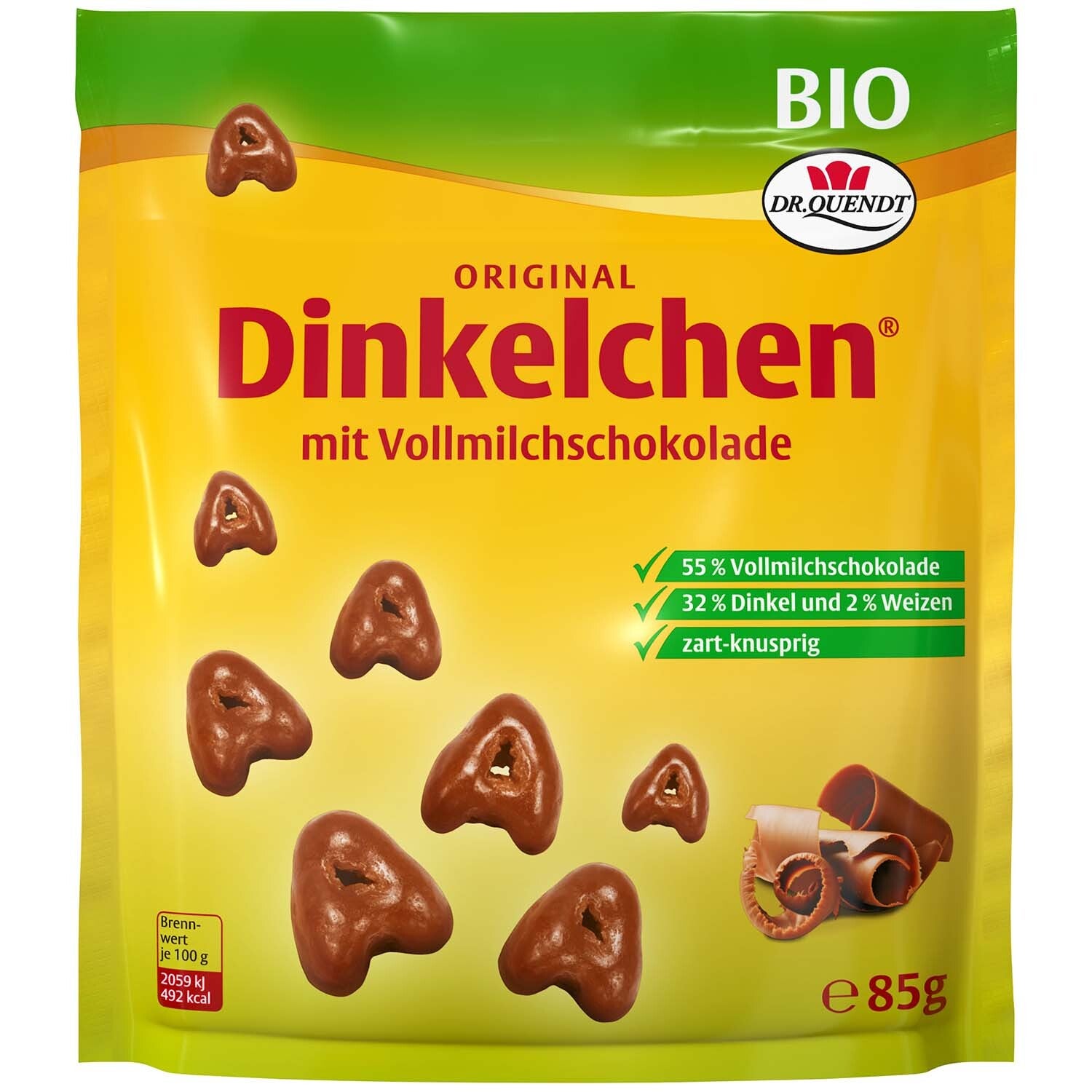 Dr. Quendt | Dinkelchen | Spelt | Melkchocolade | Bio | 85g