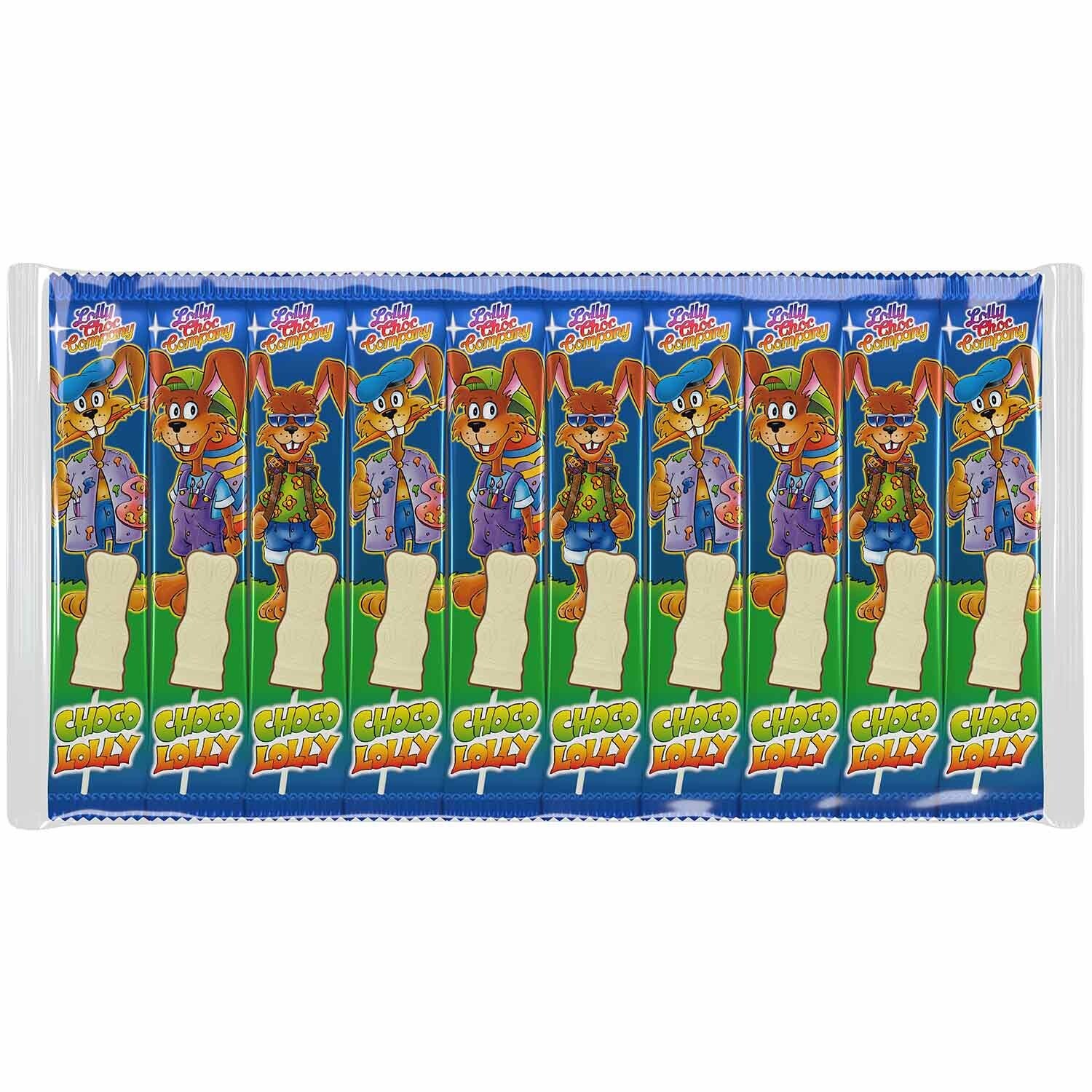 Lolly Choc Company | Paashaasjes op een stokje | 10x15g | 150g