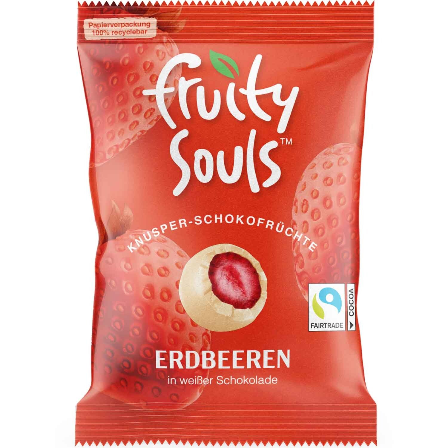 FruitySouls | Chocolade Vruchten | Aardbeien | Witte Chocolade | 80g