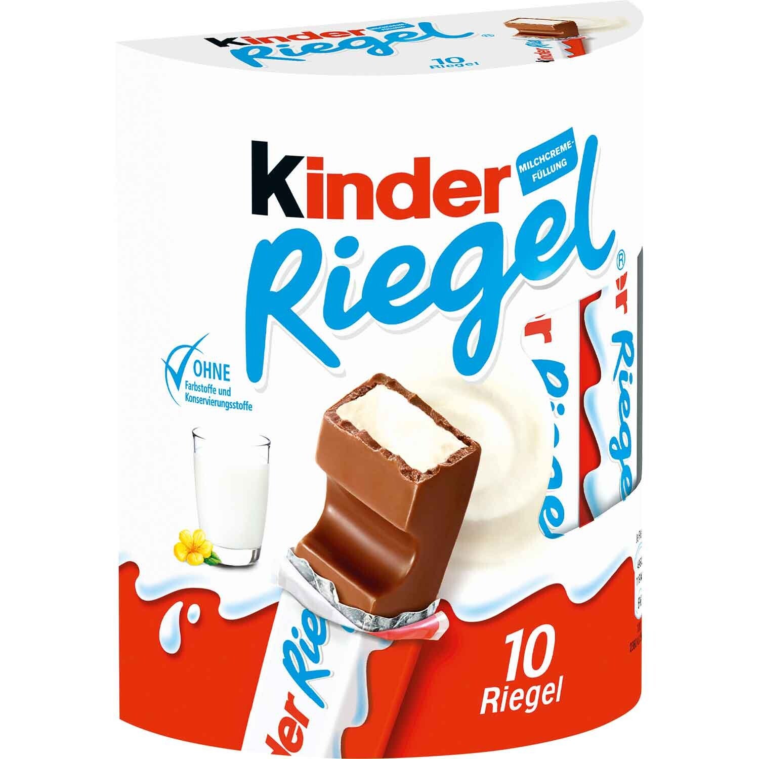 kinder | 10 Melkchocoladerepen | Melkroomvulling | 210g