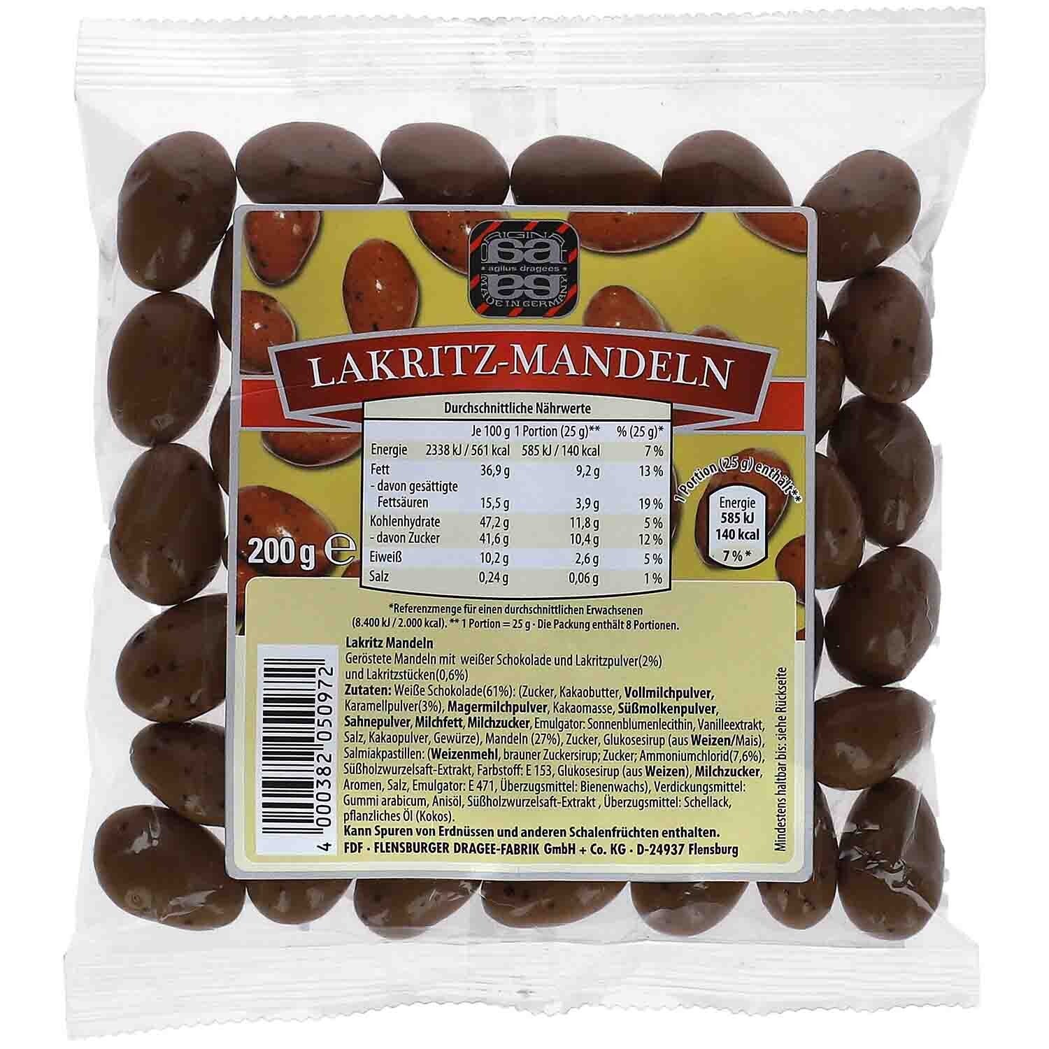 agilus | Lakritz-Mandeln | Amandelen | Witte Choco | Drop | 200g