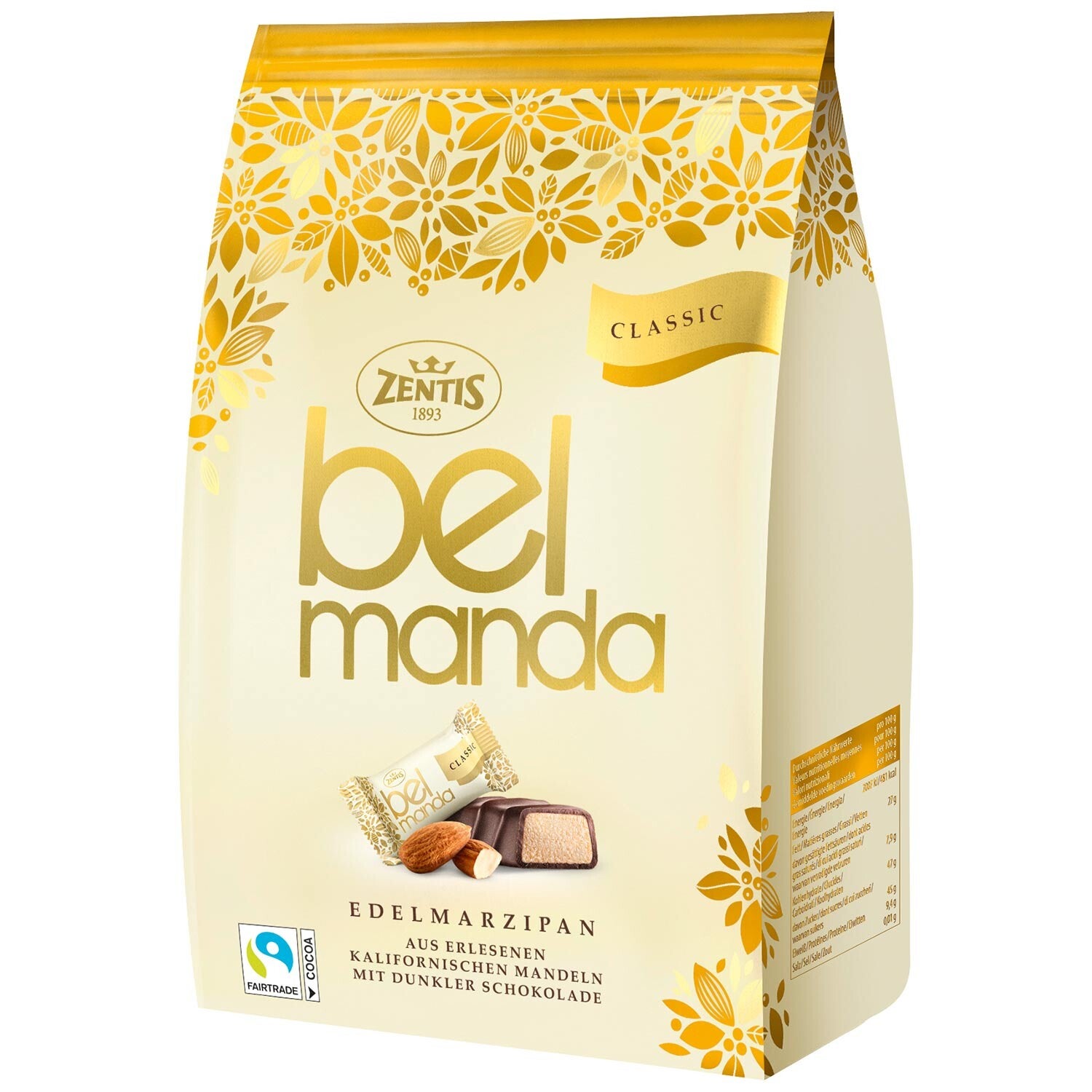 Zentis Belmanda marsepein pure chocolade | 105g