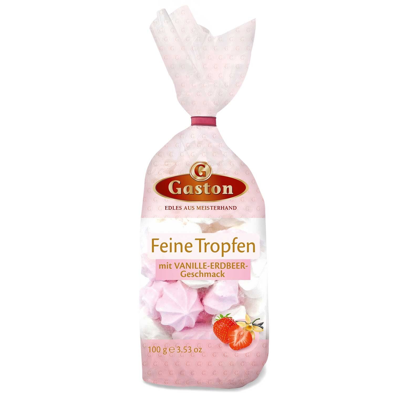 Gaston | Meringues | Feine Tropfen | Vanille Erdbeere | 100g
