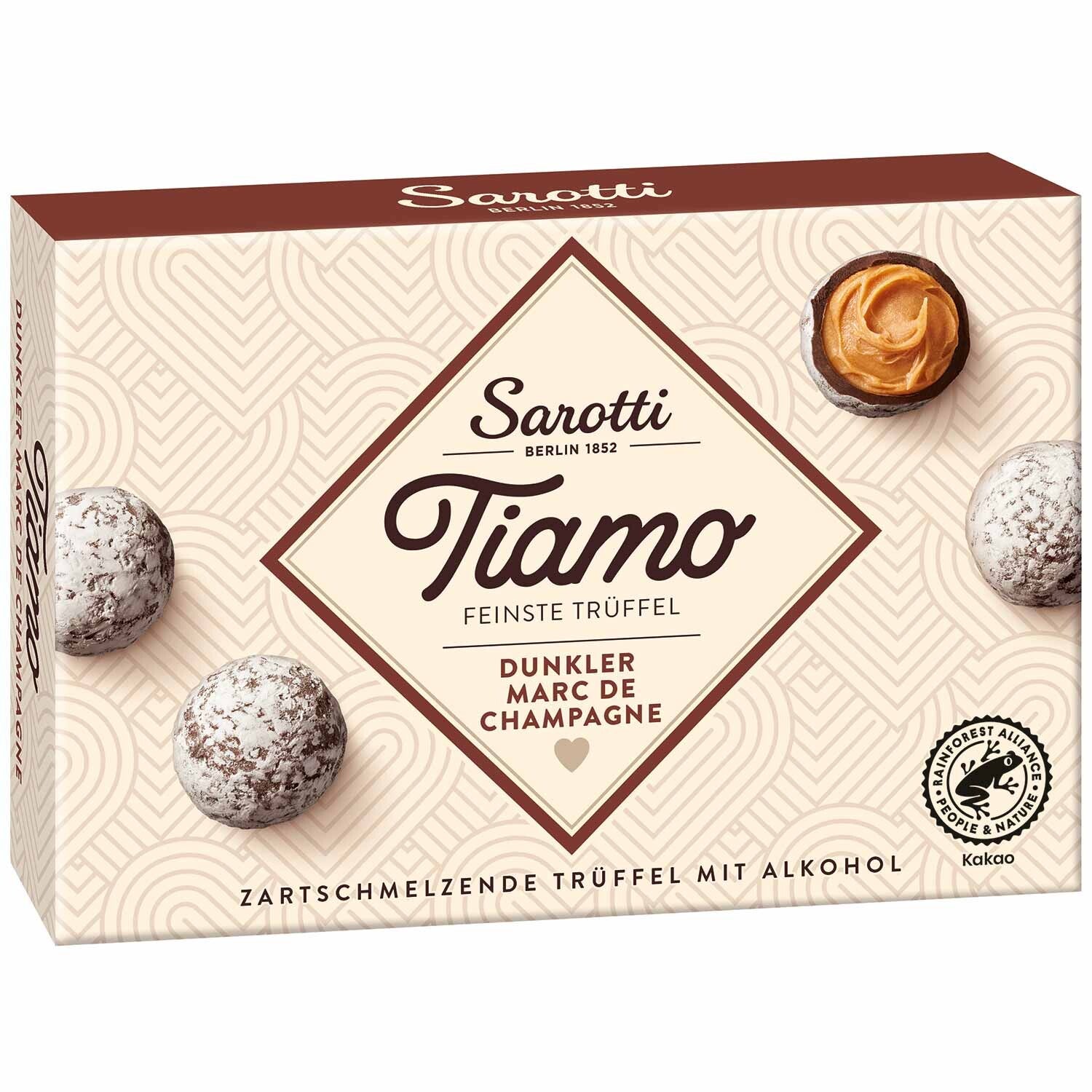 Sarotti Tiamo | Finest Truffel Donker | Marc de Champagne | 125g