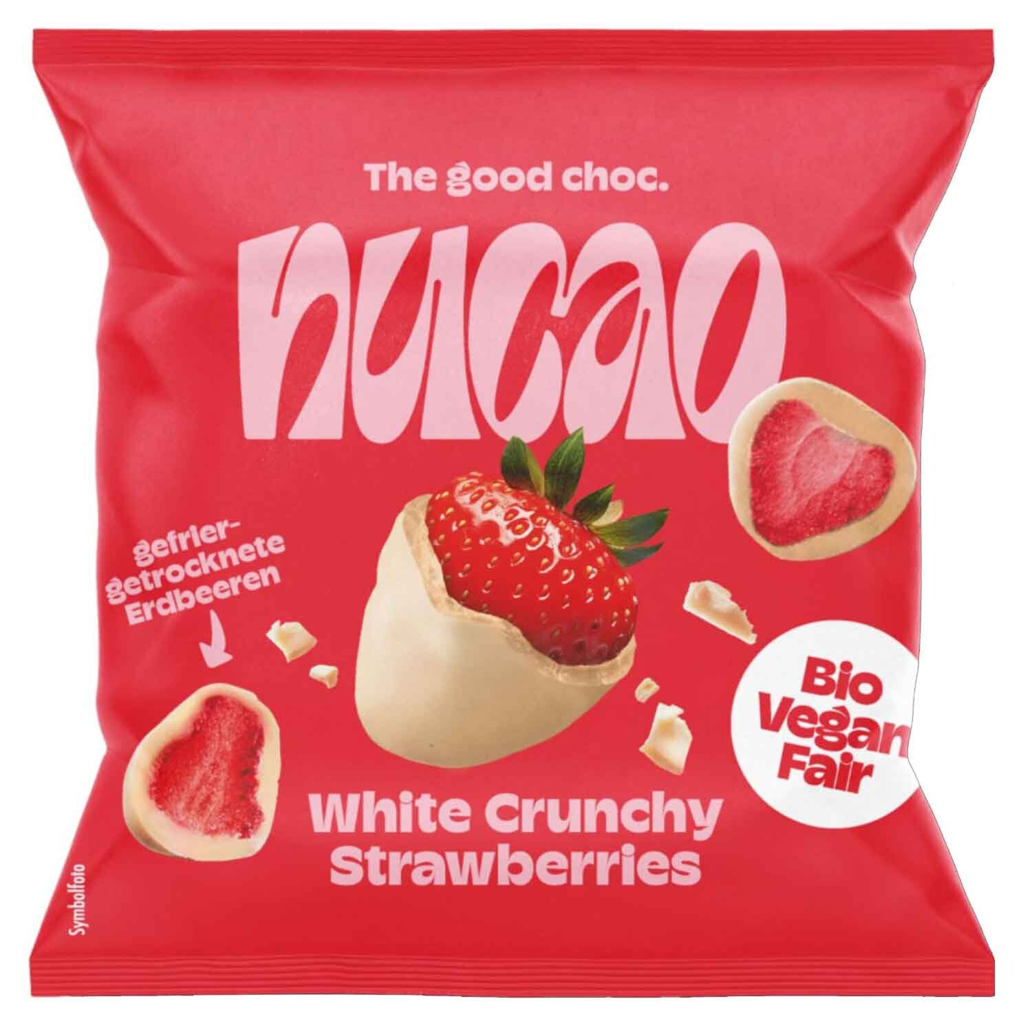 nucao | White Crunchy Strawberries | Vegan | Aardbeien | 50g